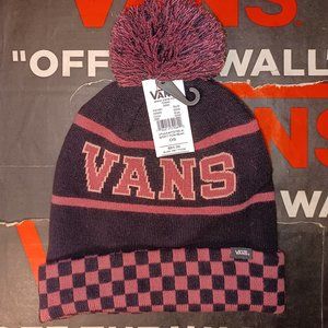 (2) Vans Off The Wall Spirit Pom Checkered Cuff Beanie Vans #: VN0A4PG7BLK